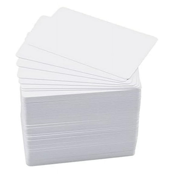 100 Pack Premium Blank PVC Cards, CR80 30Mil Graphic Quality White Plastic Cards for Photo ID Badge Printers