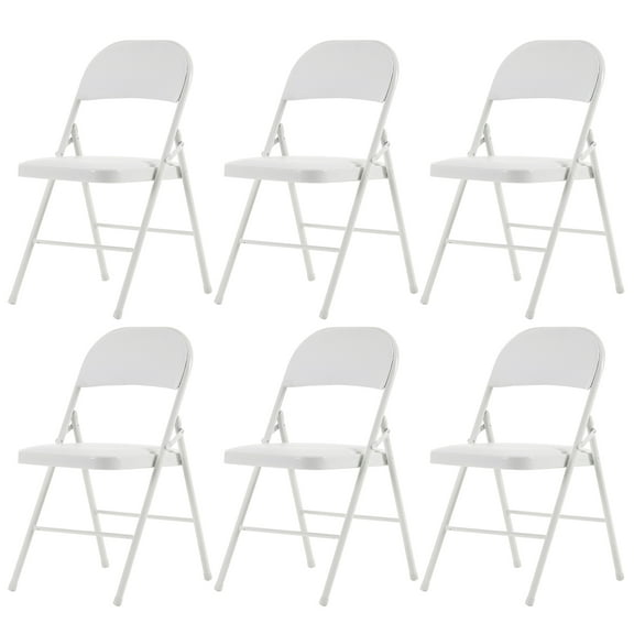 6Pcs Foldable Chairs for Convention & Exhibition, White