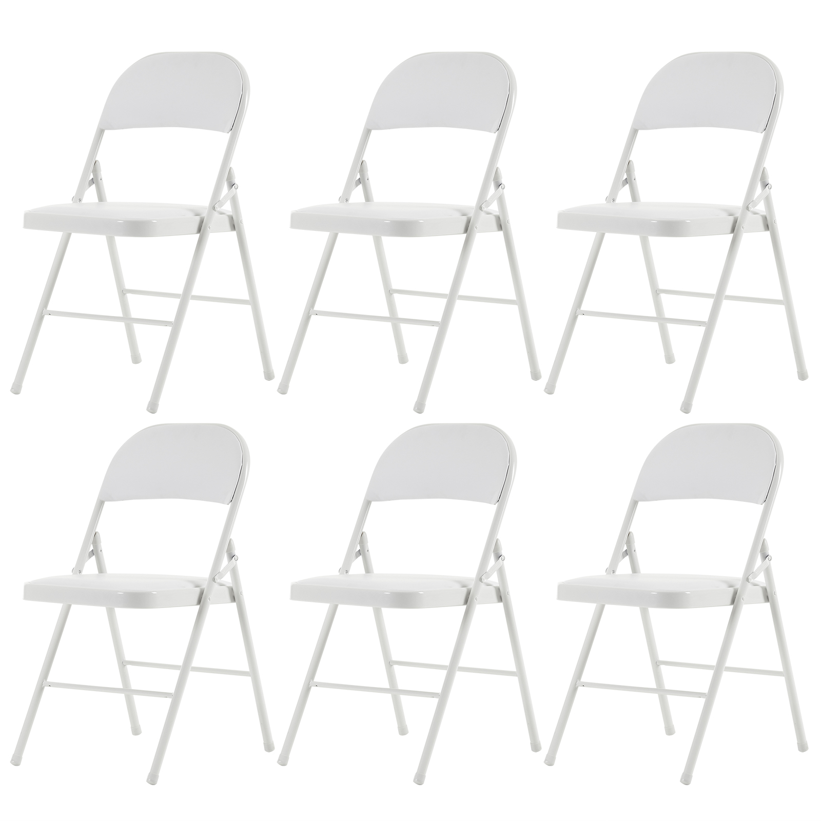 UBesGoo Set of 12 Padded Folding Chair Portable Dining Chairs Heavy Duty Party Chairs with Metal Frame White - image 5 of 10