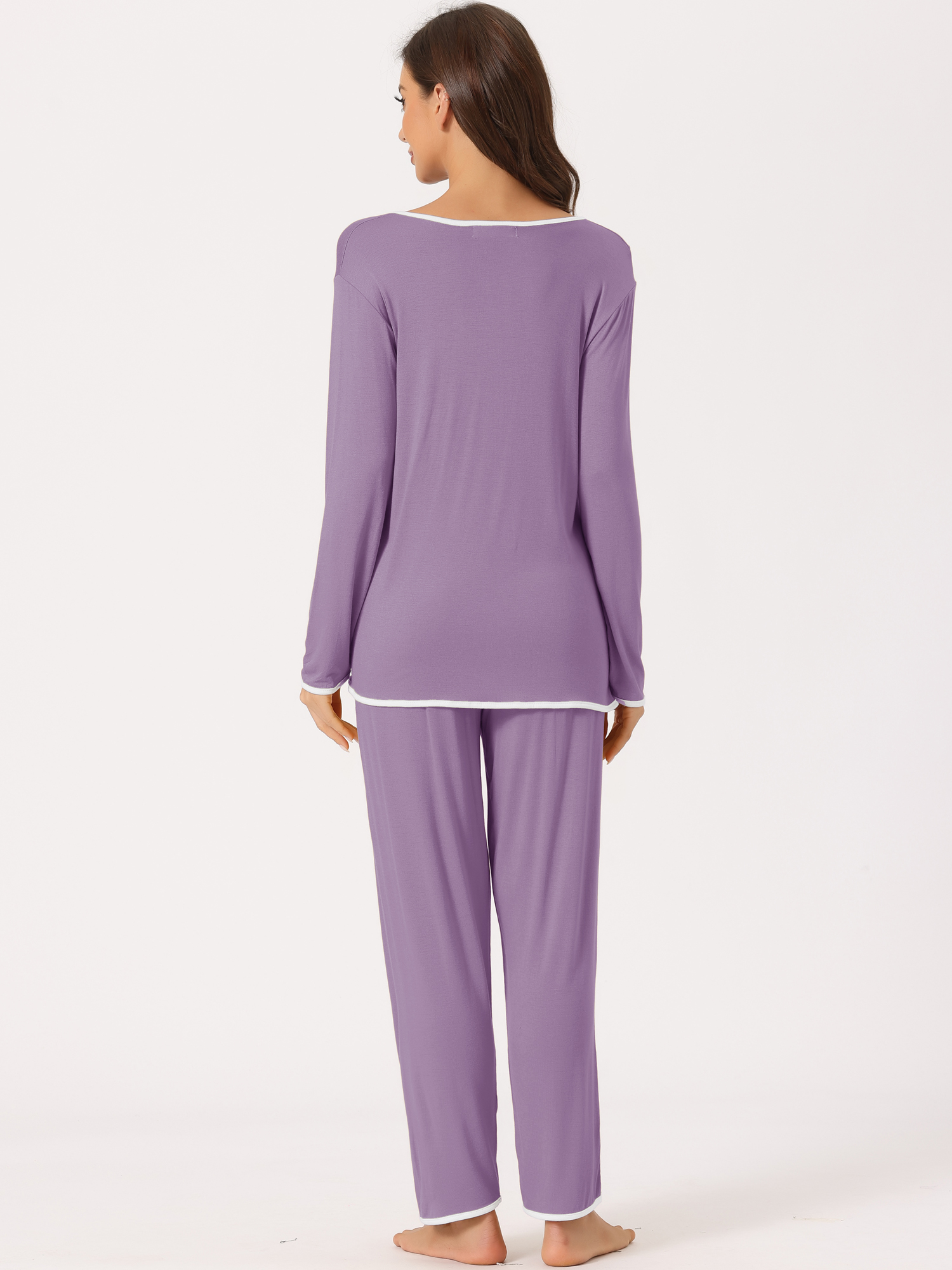 DARING DIVA Women's Long Sleeve Pullover Pajamas Sets XL Purple