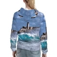 thumbnail image 7 of Sikiie Lighthouse in Havana Women's Casual Hoodies Long Sleeve Lightweight Pullover Tops Loose Sweatshirt-Large, 7 of 7