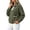 Army Green, variant on Womens Fuzzy Fleece Quarter Zip Pullover Sherpa Mock Neck Long Sleeve Jackets with Pocket Winter Warm Coat for Casual