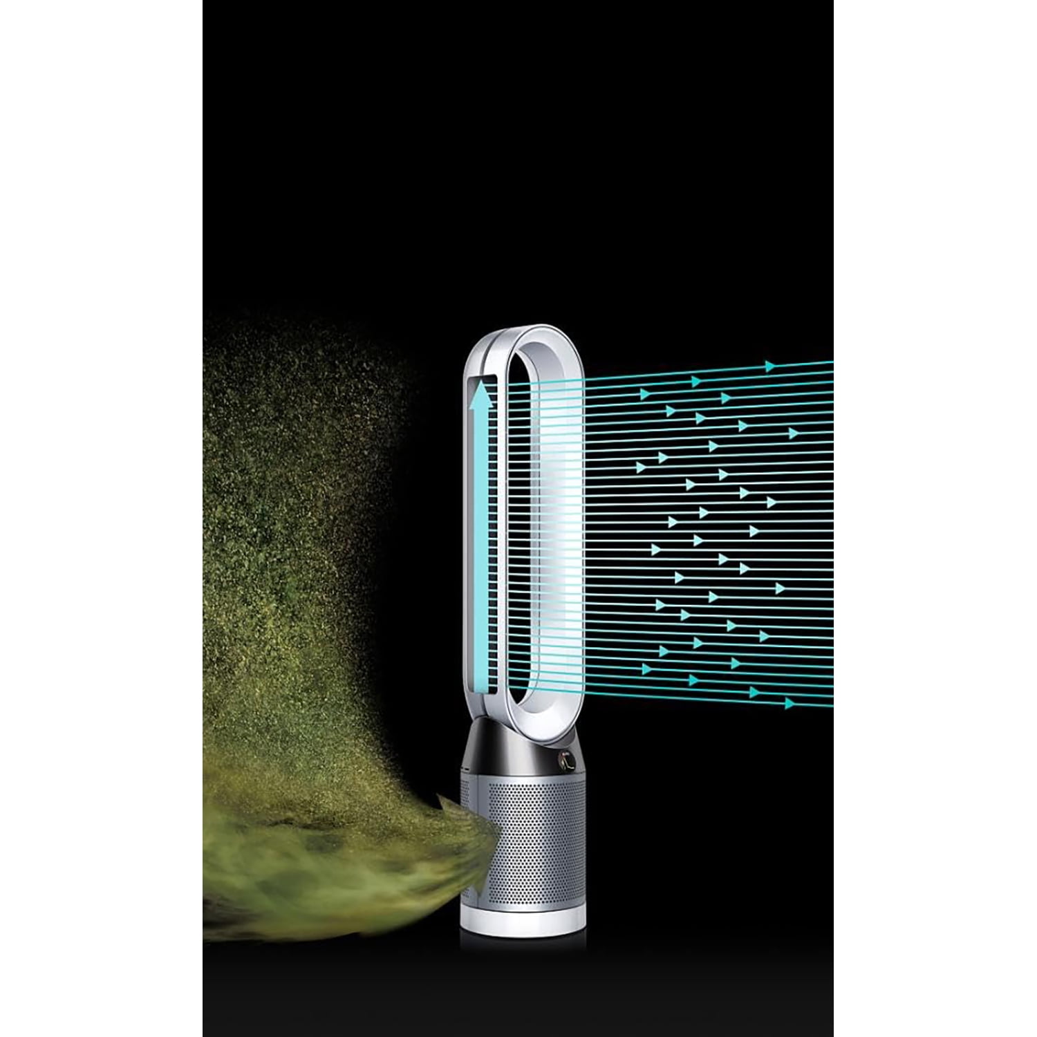 Dyson, Air Purifier, Pure Cool Tower, Fan TP4A, Activated Carbon Filter, Variable Speed, Filter Change Indicator, White/Silver