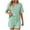 Green, variant on Loungewear Sets for Women Summer Home Wear Womens Pajamas 2 Piece Lounge Sets Striped Short Sleeve T Shirts Drawstring Shorts Matching Set