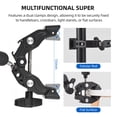 thumbnail image 3 of Clamp Super Clamp Mount Double Camera Clamp with Dual Ball Head Cold Shoes 1/4 Inch  Locating Holes Action Camera Mount for Desk Light Stand Photography Reflector Boom Stand, 3 of 7