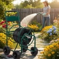 thumbnail image 5 of Heavy Duty Garden Hose Reel Cart - Holds 229ft of 5/8" or 393ft of 1/2" Hose, Durable Steel Frame with Green Powder Coating, Easy to Move with 10" Wheels, 5 of 9