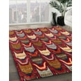 thumbnail image 2 of Ahgly Company Indoor Rectangle Abstract Dark Almond Brown Abstract Area Rugs, 7' x 10', 2 of 6