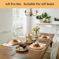 thumbnail image 6 of Orange Greek Key Round 15 Inch Placemats Set of 2, White Greece Ancient Farmhouse Geo HeatResistant Non Slip Place Mats for Dining Table, Wipeable Braided Kitchen Table Mats for Housewarming, 6 of 9