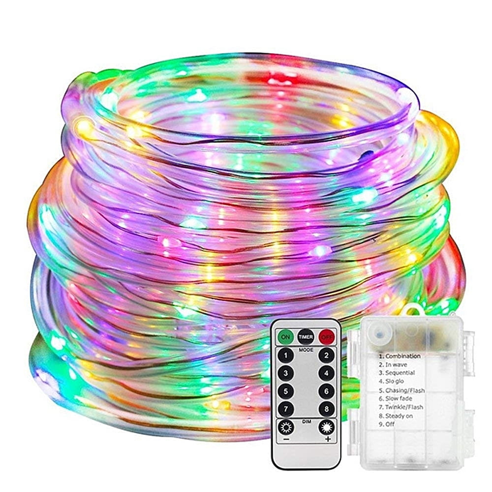 10M 50/100 LED Tube Rope Strip Music String Light 8 Modes Lamp Remote  J 