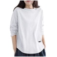 thumbnail image 2 of BLCHUNen Womens Blouses Long Sleeve Plus Size Pullover Crew Neck Breathable Tops Lightweight Stretch Casual Sports Work Blouses, 2 of 7