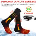 thumbnail image 3 of Ltrototea Heated Socks for Men Women, 5000mAh Rechargeable Heating Socks, Electric Socks with 3 Heat Settings, Washable Foot Warmer for Hunting Skiing Camping Hiking, 3 of 7