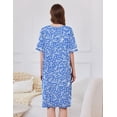 thumbnail image 3 of Ekouaer Women Zipper Robe Short Sleeve Duster Housecoat Short Bathrobes Zip Front Nightgown with Pockets, 3 of 5