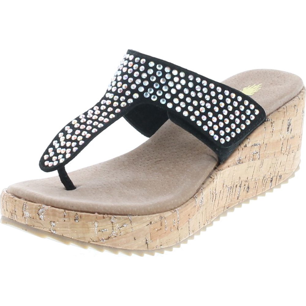 Volatile Volatile Women's Campus Wedge Sandal, Black, 7