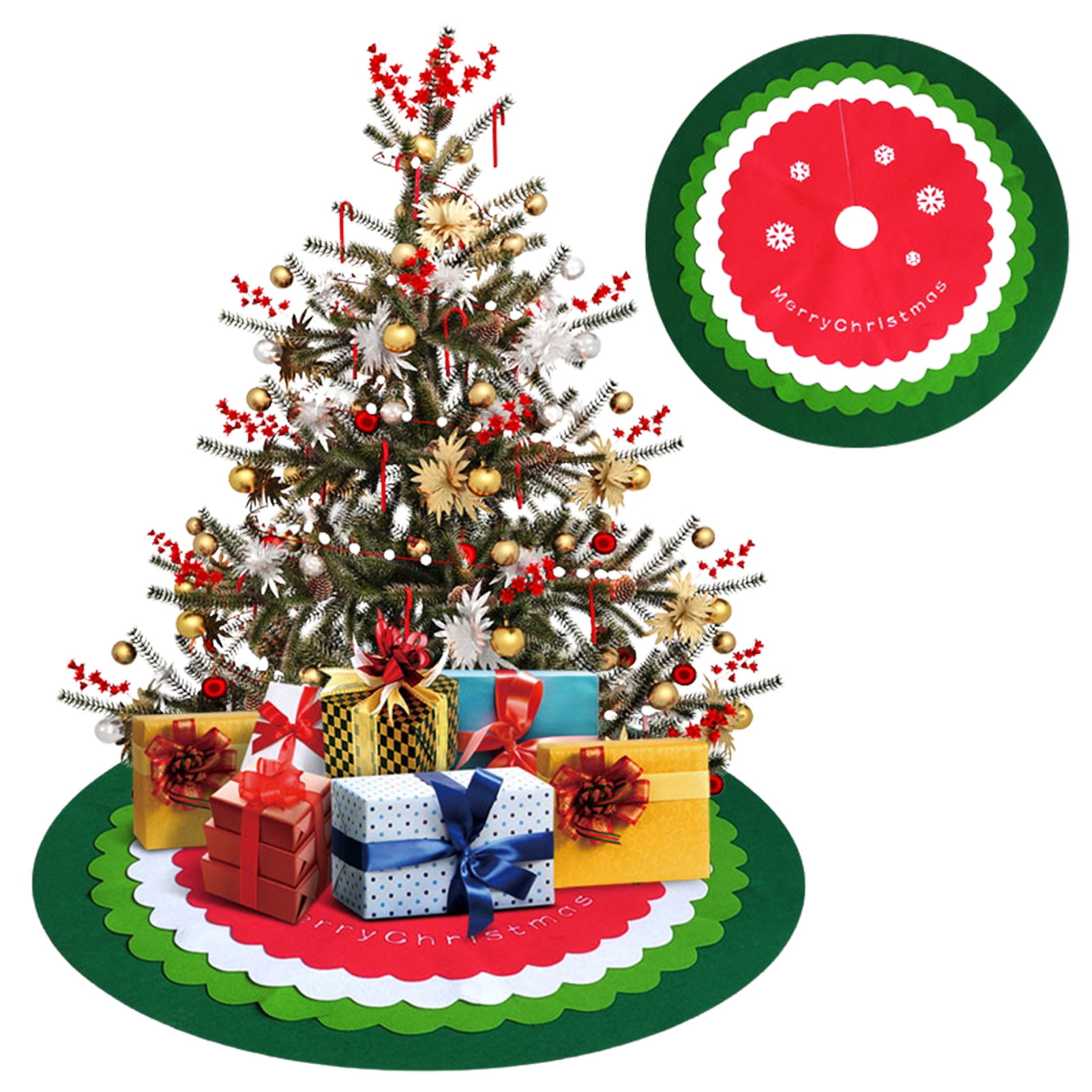 ibaste Christmas Tree Floor Cover, Christmas Tree Skirt, 100cm Christmas  Tree Mat DIY Christmas Tree Decorations for Tree Holiday Party Decor Indoor  Outdoor Holiday Ornaments - Walmart.com