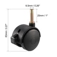 thumbnail image 3 of Uxcell 1.85 Inch Swivel Caster Wheels Grip Neck Stem Caster Black Furniture Wheel with Brake and Mounting Socket 4pcs, 3 of 4