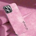 thumbnail image 1 of Funda personalizada coreana para iPhone 14 13 12 11 Pro Max, funda de lujo de piel de cordero con nombre personalizado, 13 14 Pro Max, regalos DIY, 1 of 4