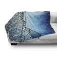 thumbnail image 3 of Abstract Soft Flannel Fleece Throw Blanket, Psychedelic Twisted Tree Branches with Ornate Spiral Lines Graphic Style Print, Cozy Plush for Indoor and Outdoor Use, 50" x 60", Blue Black, by Ambesonne, 3 of 6