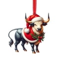 thumbnail image 2 of Farmhouse Cattle Cow Christmas Ornaments 2025 - Rustic Farm Animal Cow Ornaments for Christmas Tree Decorations Horse Hanging Ornament Xmas Decor Gifts for Cattle Lovers（1Pc）, 2 of 5