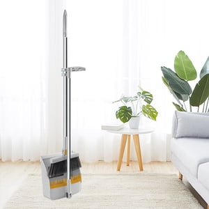 180-Degree Rotatable Broom and Dustpan Set,Foldable Stand-Up Dust Pan with Scraper,Non-Stick Hair Cleaning,Vertical Storage Brooms,SouMaox