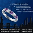 thumbnail image 2 of Gem Stone King 925 Sterling Silver Purple Amethyst and White Zirconia Wedding-Bands Ring for Women | 1.13 Cttw | Round 3.5MM | Gemstone February Birthstone | Size 9, 2 of 6