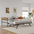 thumbnail image 4 of Acekid Daybed with Trundle, Sturdy Metal Twin Size Day Bed with Stylish Headboard, Height Adjustable Trundle Bed Twin, Heavy Duty Steel Slats Platform, 4 of 7
