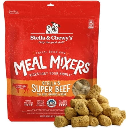 Stella & Chewy's Freeze-Dried Raw Meal Mixers Dog Food Topper - Stella's Super Beef Recipe - 35 Ounce Bag