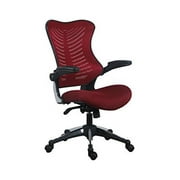 office factor burgundy office chair, ergonomic, lumbar support, adjustable executive&task chair for office/conference room. thick seat&raisable arm rest mesh back office chair 250 lbs rated