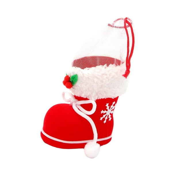 Bolsa de regalo para bota de dulces de Navidad, contenedor de decorativo, bolsa de regalo de Navidad para niños, bolsa de dulces para fiestas 9cmx10cmx6cm