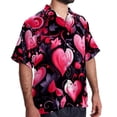 thumbnail image 2 of Valentine's Day Love Men's Short Sleeve Beach Shirts, Casual Printed Button Down Poplin Shirt Summer., 2 of 6