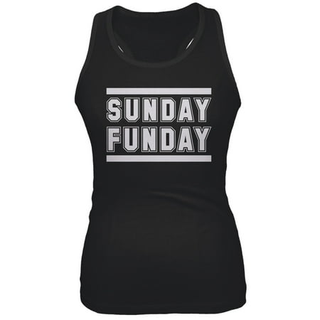Sunday Funday Juniors Black Tank Top