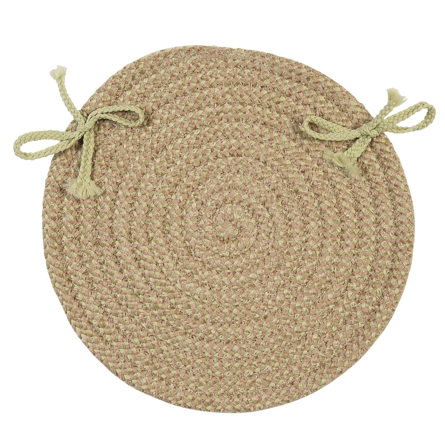 15" Beige Handmade Braided Chair Pad
