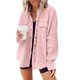 thumbnail image 1 of Camisa Holgada de Punto Gofre con Mangas Murciélago para Mujer, con Botones y Sobrecamisa. Rosa M, 1 of 8