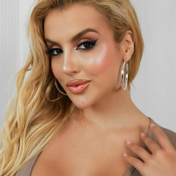 925 Sterling Silver Earrings Hoops Hollow Hypoallergenic Large Silver Hoop Earrings Lightweight Big Thick Silver Hoop Earrings For Women 40/50/60Mm[Z2911]