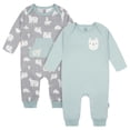 thumbnail image 1 of Set 2 Rompers Gerber Unisex Azul Talla 6-9 Meses, 1 of 3