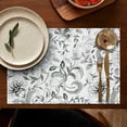 thumbnail image 5 of Gray Pioneer Flower Pattern Summer Placemats Table Placemats Set Of 4-Linen Kitchen Washable Placemats Table Mats 11.8"x17.7" Non-Slip Heat Resistant, 5 of 6