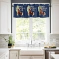 thumbnail image 3 of Merry Christmas Kitchen Curtains and Valances Set, Cowboy Santa Claus Cactus Blue Rod Pocket Window Valance 18 Inch Window Curtain Panels for Living Room Bedroom Laundry, 27.5x36in, 3 Pieces, 3 of 7