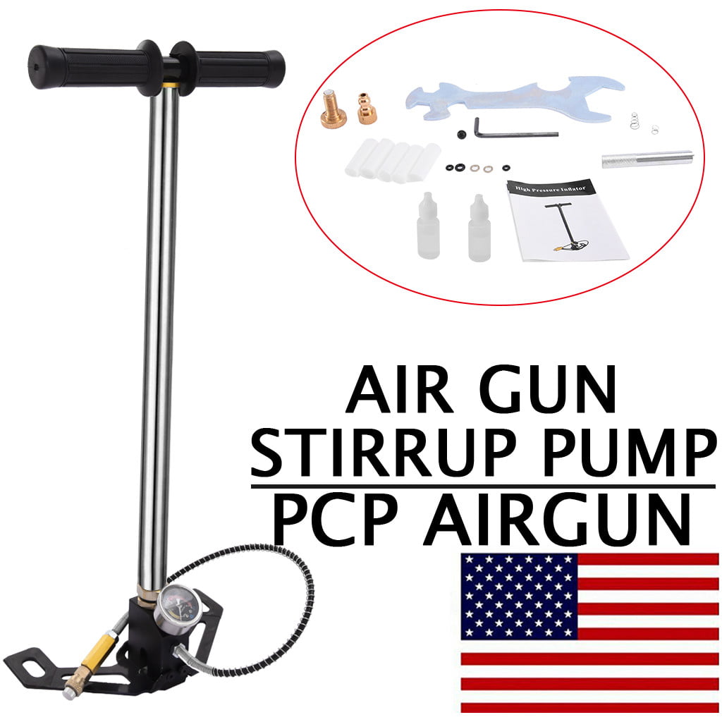 Niome High Pressure 40MPA Hand Pump PCP Stainless Steel 3 Stage Air Rifle Filling Stirrup up to 4500PSI