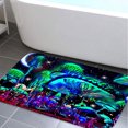 thumbnail image 2 of Neon Mushroom Plush Flannel Bath Rug 16x24 Inches, Quick Dry Absorbent Non Slip Mat for Bathroom Sink Tub, 2 of 8