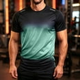 thumbnail image 5 of Ovzne Men's Big & Tall Gradient Crew Neck Short Sleeve T-Shirts Athletic Sports Tees Casual Stretchy Workout Tops Sizes XS-5XL, 5 of 7