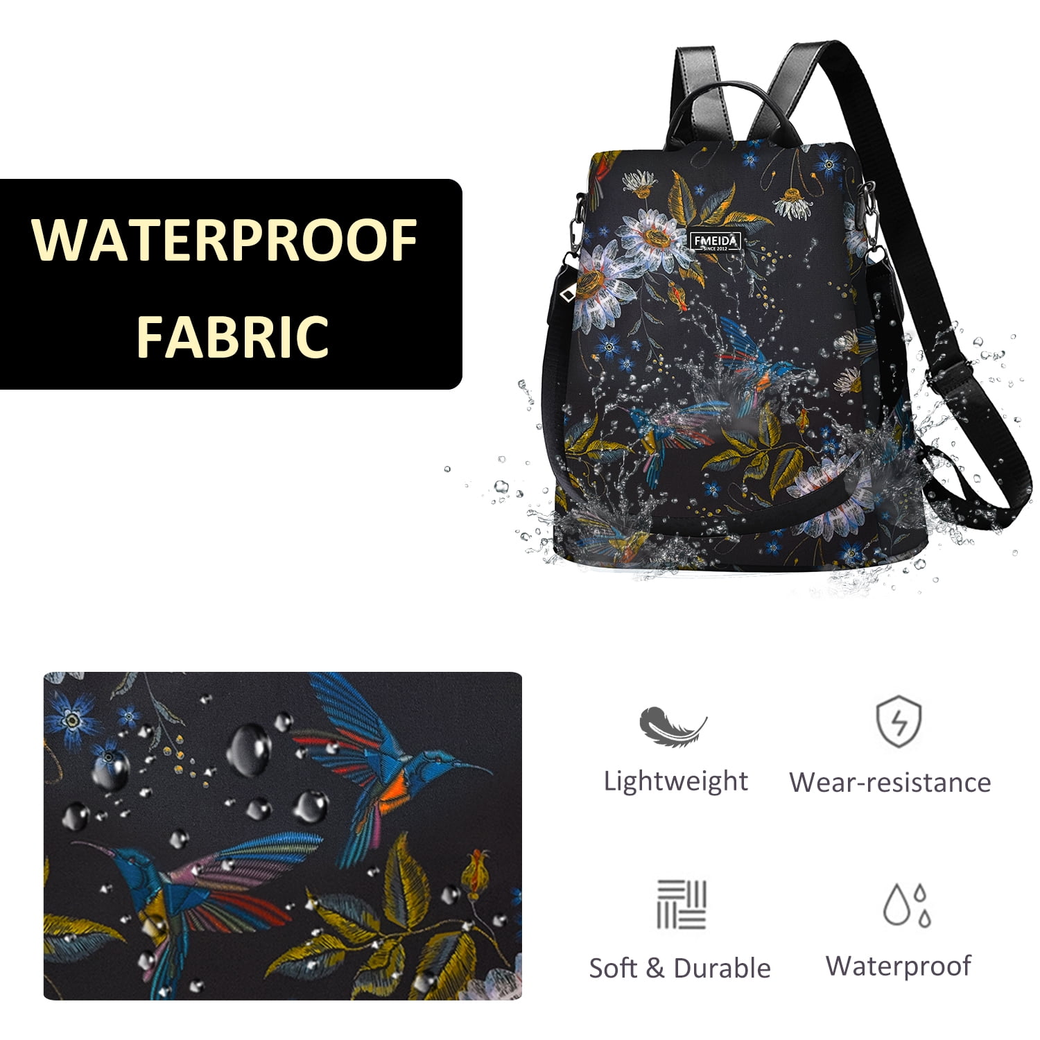 Fmeida Backpack Purse for Women Anti Theft Travel Bag Convertible Fashion Backpack Casual Shoulder Bag