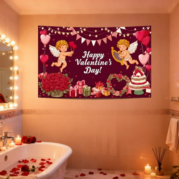 Wzzjkit Tapisseries de la Saint-Valentin 71x45 Pouces Décorations de Chambre Revêtements Muraux Tapisseries de Maison Tapisseries de la Saint-Valentin Décorations de la Saint-Valentin