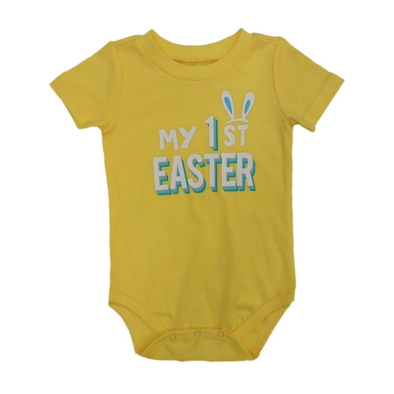 Infant Boys & Girls Yellow My First Easter Bodysuit Bunny Rabbit Baby Outfit 12m