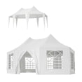 thumbnail image 3 of 20x15ft Heavy Duty Party Tent - Waterproof, UV Protection, 1 Door & 7 Windows - Great for Weddings, Events & Outdoor Gatherings (White), 3 of 15