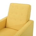 thumbnail image 5 of Mason Mid Century Modern Tufted Pushback Recliners, Set of 2, Muted Yellow and Dark Espresso, 5 of 10