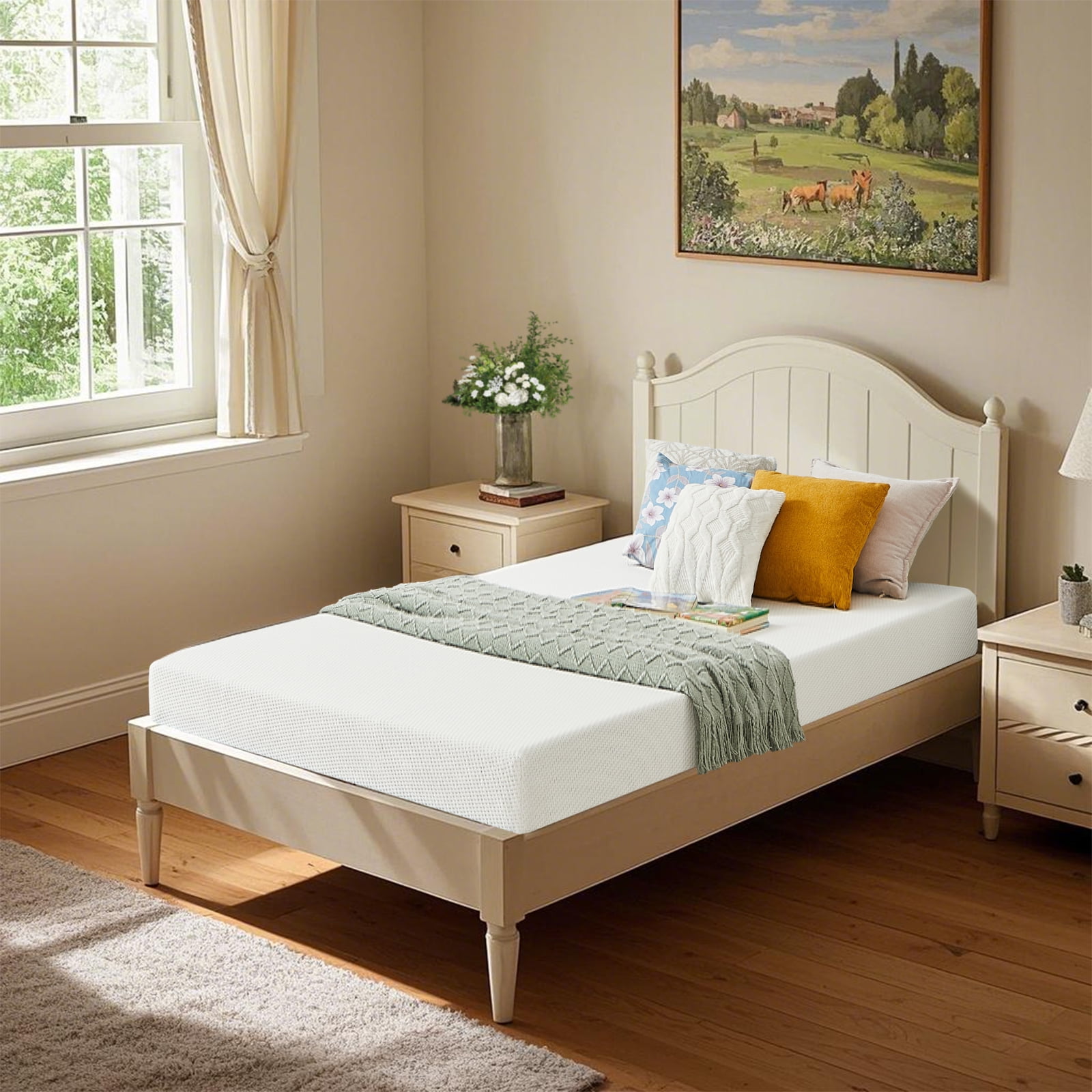 BMMB 5 Inch Twin XL Size Mattress, Memory Foam Mattress in a Box with Cooling Green Tea Gel,Fiberglass Free & Back Pain Relief