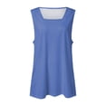 thumbnail image 4 of Baqcunre T Shirts For Women Summer Tank Tops For Women Square Neck Loose Fit Casual Fashion Flowy Sleeveless Tank Tops For Women 2023 Womens Tops Blue XXL, 4 of 4