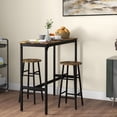 thumbnail image 2 of HOMCOM 3-Piece Bar Table and Chairs Set for Dining Room, Rustic Brown, 2 of 10