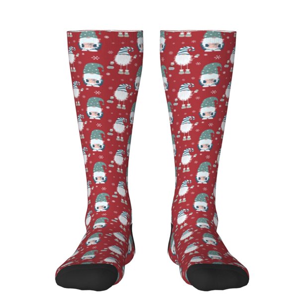 Balery Gnome And Snowflakes Calcetines novedosos Calcetines deportivos Calcetines hasta la rodilla Calcetines de algodón Calcetines originales y geniales