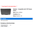 thumbnail image 2 of Radiator - Compatible with 1999 Toyota Solara, 2 of 2