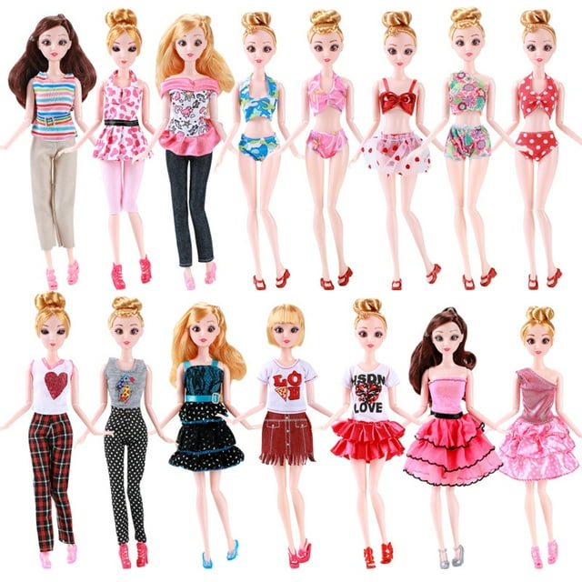 JM 15 piezas 30 cm 11 pulgadas muñeca vestir ropa de moda falda pantalones traje de baño muñeca barbie niña Juguetes JM